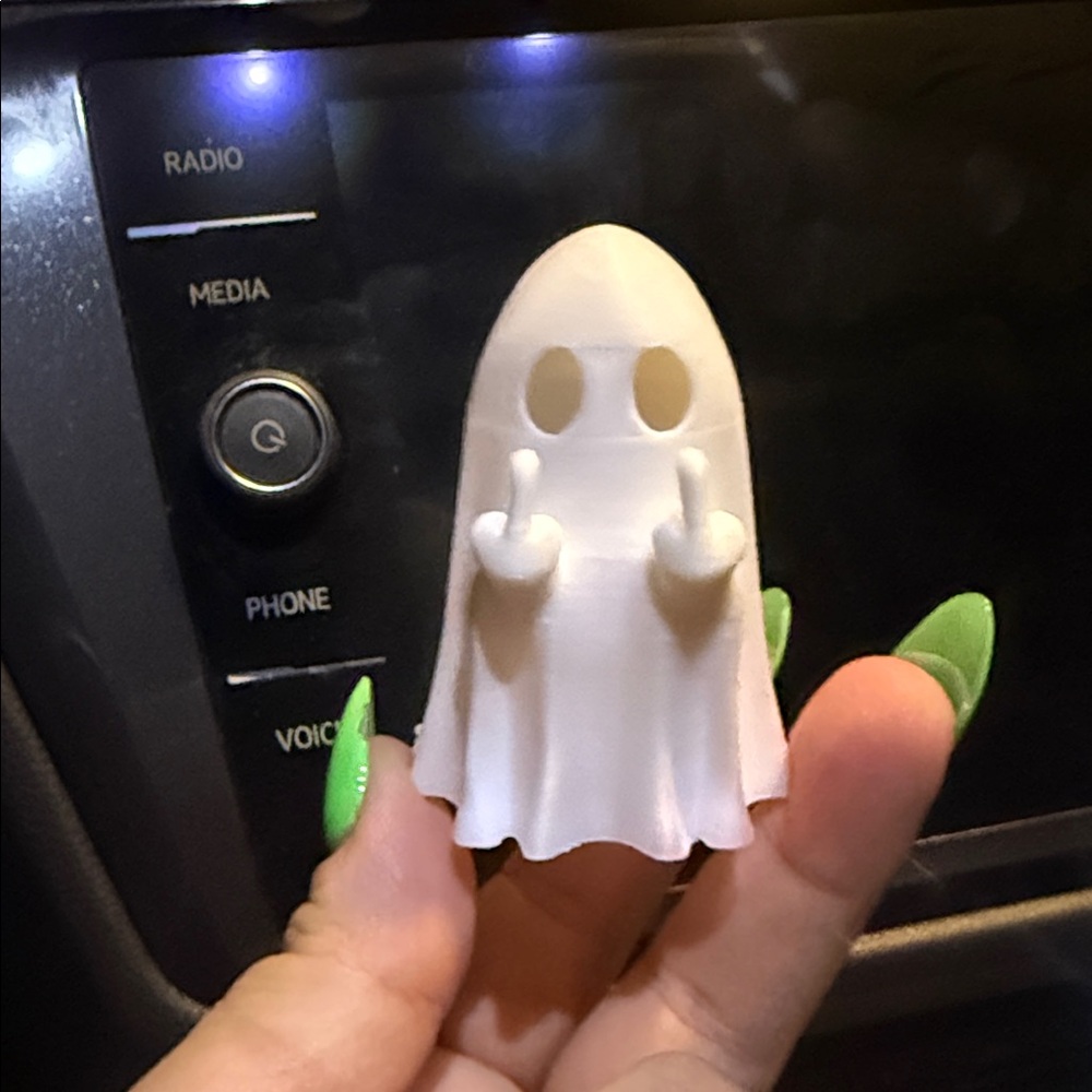 Humor White Ghost Car decor